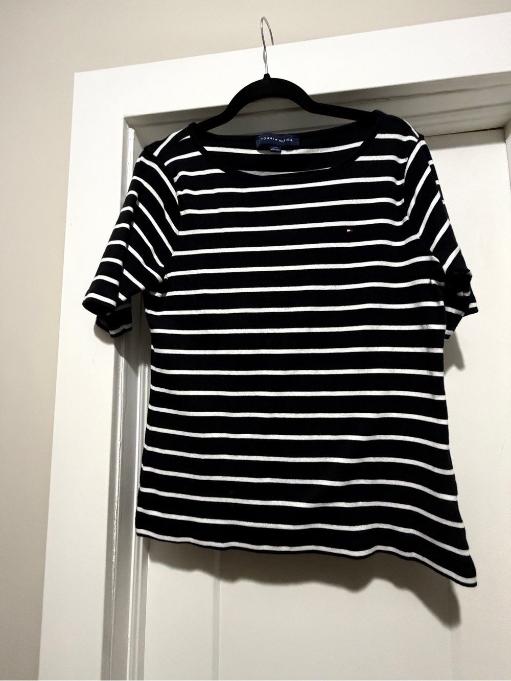 Tommy Hilfiger, black and white striped top